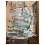 Green & clear bottles, 8.5 tallest