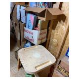 Toy lot, puzzles, games, chair, wood chair,