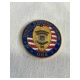 Mt Weather police dept. challenge coin, 1.7"D
