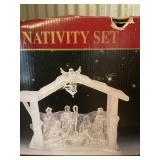 Nativity set with stable, clear plastic figures
