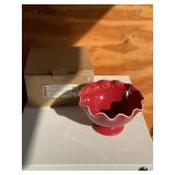 Longaberger be my valentine ruffled bowl 7" x4ï¿½