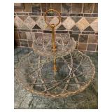 Mikasa Roxborough crystal two-tier serving