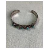 Silver cuff bracelet, Mexico, 1.5"W, .22 oz.