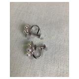 Sterling Pearl screw back earrings, .12 oz.