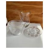 At Home 2c. Measuring cup, glass juicer & sm glass