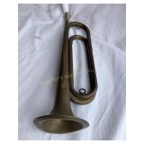 Vtg brass bugle, 17", some wear