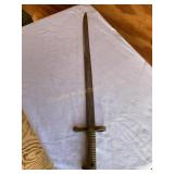 India Bayonet, brass handle 19.5" blade