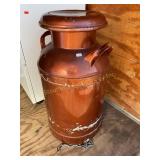 Copper 10 gal. Solar milk can, 25x13", heavy,