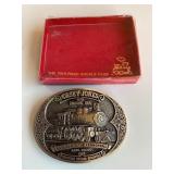 Casey Jones brass railroad buckle club belt
