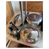 Misc. Silver plated cake cover, Pyrex casserole