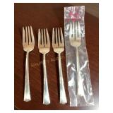 4 Gorham Sterling Greenbrier salad forks, 6.75.,