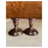 2 Towel Sterling 700  candlesticks, 3"H