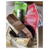 Misc. lot- camouflage paint stick, Coleman