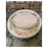 Pfaltzgraff holiday trays, ceramic & glass,