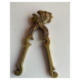 Brass rooster nutcracker,  5.5"