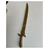 Sarna India brass sword letter opener, 7.75"
