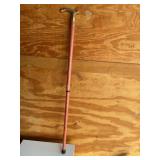 Walking stick brass handle, shaft, 35"H