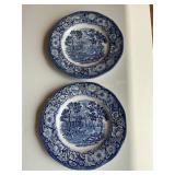 2 Liberty blue Staffordshire Ironstone plate,