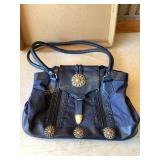 Canyon Sky southwestern denim blue shoulder bag,