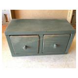 Wooden counter box with two drawers, 12x6x5.5"