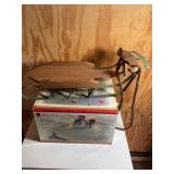 Wooden sled-18", & magical piano (shows wear)