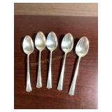 5 Gorham Sterling Greenbrier teaspoons 5 5/8",