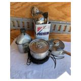 Camp cookware pan, utensils, canteen etc