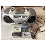 Philips cd/cassette player w/ CDs & cassettes