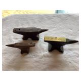 3 Misc. cast anvils, largest is 4.75x1.75"