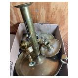 Brass lot candle holders 13" tallest