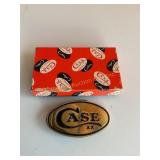 CASE oval brass belt buckle, 3.25"