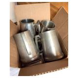 8 Misc. pewter mugs- English, etc.