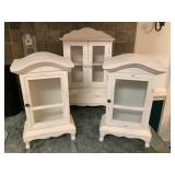3 Distressed small cabinets, largest is 8.5x14"
