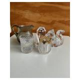 5 glass items, Princess House lead crystal