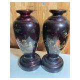 Kyowa Co. wooden vase 8.5" tall