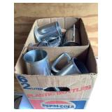 12+ glass bottom pewter mugs, Sheffield