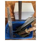 Misc Metal brackets, strips, etc in tote (no lid)