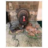 3 Resin & ceramic figurines, largest is 10"H