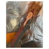 Hand painted wood Santa decor 5ft.