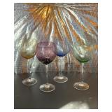 4 Lenox Crystal Tuscany seasons, wine balloon,
