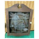 Vtg wooden wall cabinet, curio box, w/door
