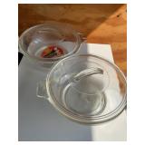2 Glasbake bake-n-serve casserole dishes w/ l