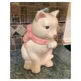 Pfaltzgraff Tea Rose cat cookie jar, 11.5"H