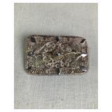 Silver 900 filigree brooch, 2"W, .44 oz.