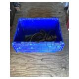 Misc. rubber straps w/hooks in tote