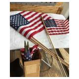 20+ Box lot- US flags, 8x11" & 15x11"
