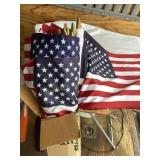 10+ Box lot- US yard flags, 12x18"