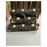 Fireplace logs candle/ tea light holder NIB 17ï¿½ x