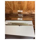 5 boxes brass? Rods, some threaded, longest 16.5