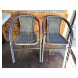 4 Gray stackable outdoor chairs